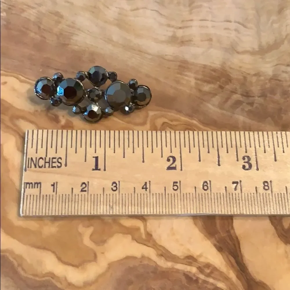 Elegant & Simple Black Rhinestone Brooch